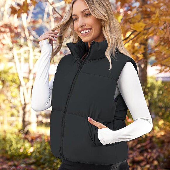 Puffer Vest Women 2025 Fall Winter Sleeveless Jackets Lightweight Warm Stand Col - Picture 3 of 5